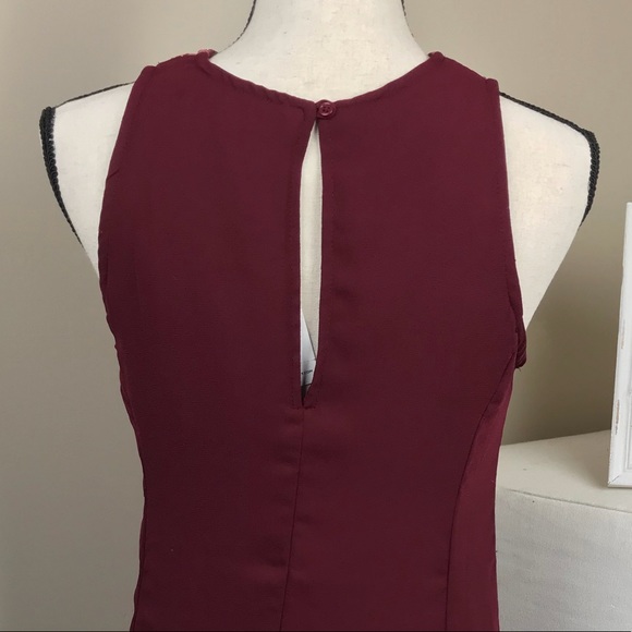 NWT Burgundy Sleeveless Fully Lined Dress Size XS - Picture 4 of 5